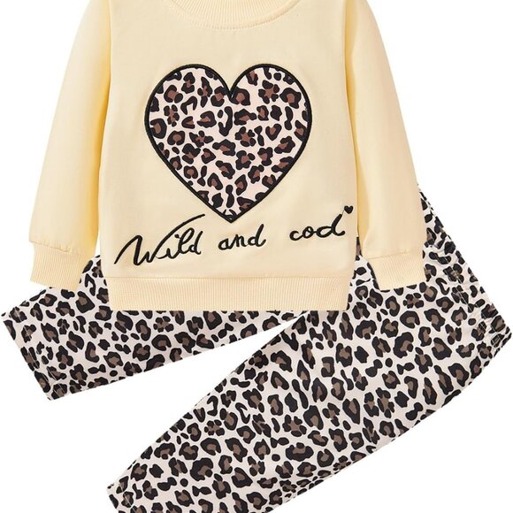 Stylish Baby Girls 2-Piece Sweatshirt & Jogger Set for Fall-Winter Celebrations - Picture 1 of 9